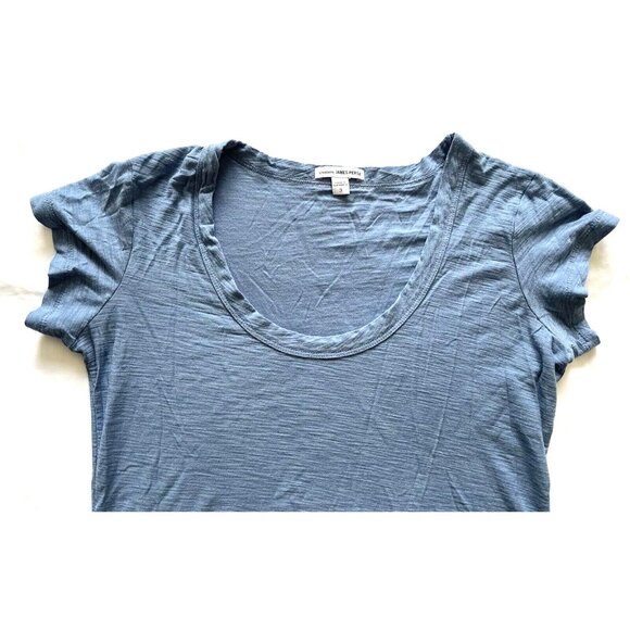 Standard James Perse Tee Shirt Size 3 Large Blue Gray Short Sleeves Cotton Modal - Picture 6 of 8